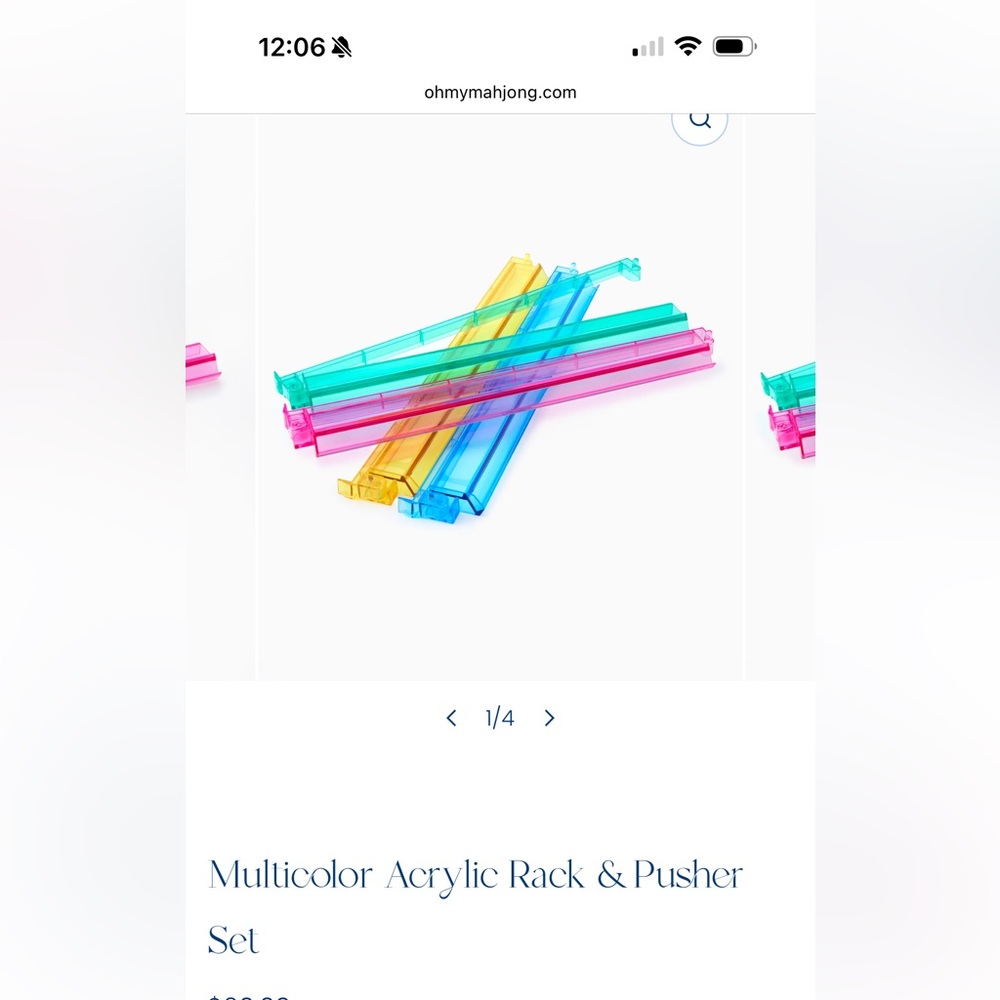 Oh My Mahjong Multicolor Acrylic Rack & Pusher Set